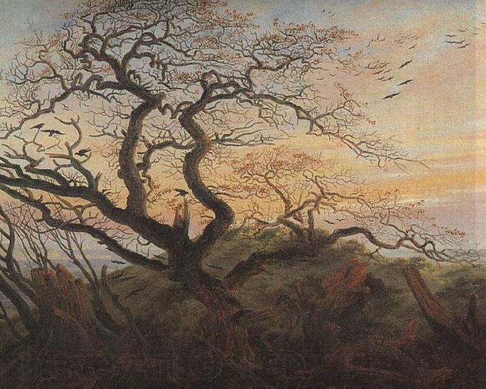 Caspar David Friedrich Tree with crows Norge oil painting art